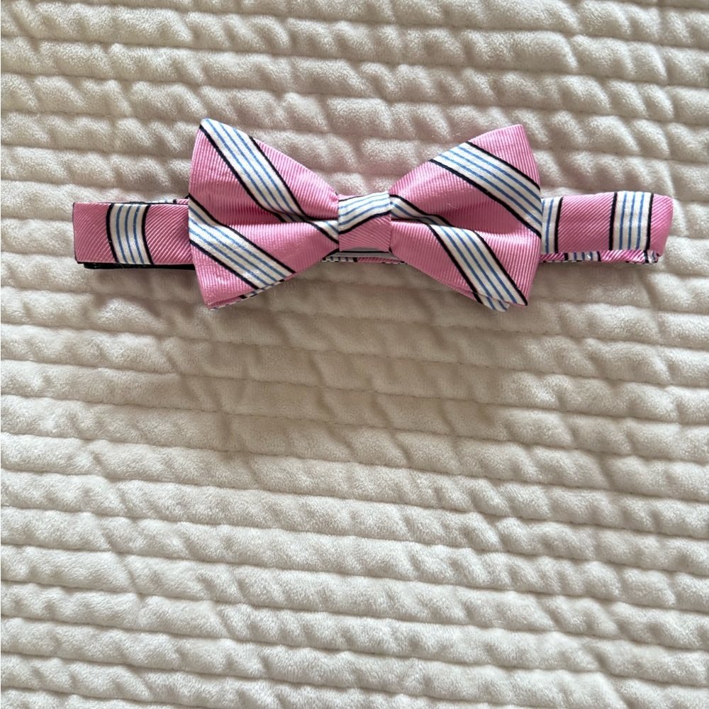 Izod Kids Pink and White Striped Bow Tie